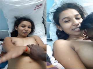 Today Exclusive- Sexy Tamil Girl Boob Sucking By Lover