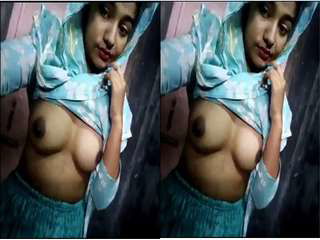 Today Exclusive- Horny Bangla Girl Preesing her Boobs and Showing Wet Pussy Part 1