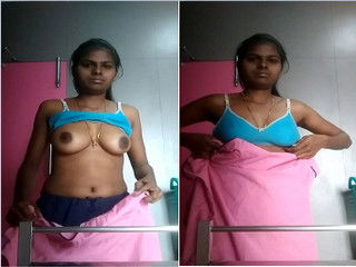 Today Exclusive- Tamil Girl Shows Her Boobs